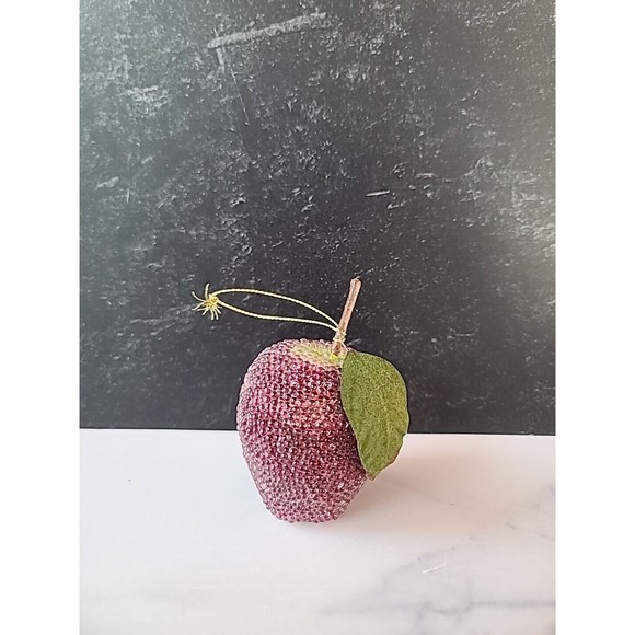 vintage apple Sugar Beaded christmas ornament - Picture 1 of 10